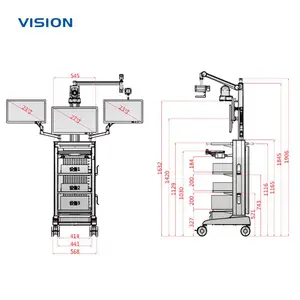 远程会诊推车 VISION 23027| 多屏显示移动医疗ICU 手术工作站