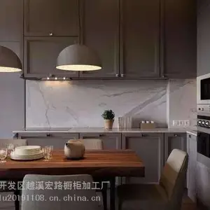 苏州宏路全屋定制工厂 HL-CG003 极简轻奢风格 石英石橱柜台面
