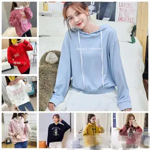 秋冬新款大码连帽卫衣女宽松韩版女装拉链卫衣长袖印花帽衫批发