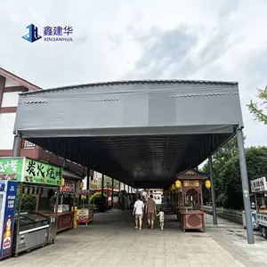 北 京钢立柱电动伸缩雨棚 厂房通道大型活动雨蓬厂家