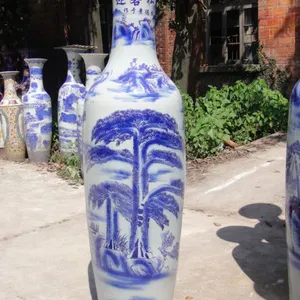 西安陶瓷礼品花瓶销售 北郊开业礼品 迎客松锦绣山河花瓶