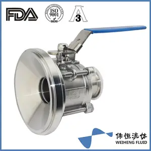 WH厂家直销卫生级不锈钢手动三片式全包罐底阀/放料阀