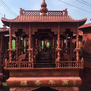 供应禅寺大殿前铸铁香炉/庵堂***长方形带盖香炉定制