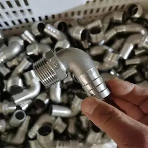 耐腐蚀90度直角316水管软管接头304不锈钢六角弯头皮接20 25可定制
