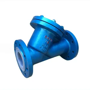 上海渤工 GL41F46 衬氟Y型过滤器 铸钢材质 耐酸碱 管道除污器 法兰连接过滤器