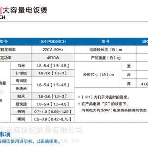 Panasonic松下SR-PGD54CH商用电饭煲 15升大容量电饭锅 电磁IH加热饭煲
