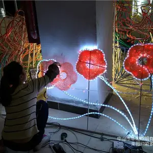 户外 灯杆造型 led 荷花 滴胶材质 节日优选 灯笼