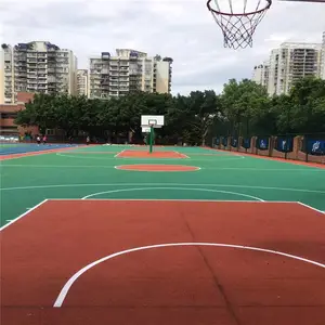 天冠硅PU篮球场地材料 塑胶跑道施工