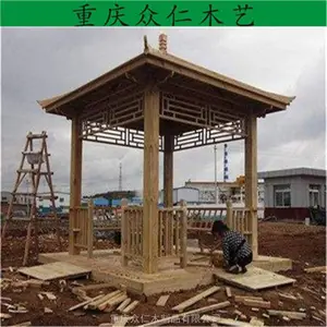 荣昌景观实木亭子 私家花园仿古凉亭 公园彩绘凉亭批发 众仁木艺