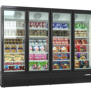 摩雪低温肉类冻品冷柜四门冷冻柜超市商用牛排立式冰箱出口冷柜