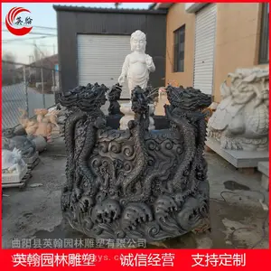 汉白玉龙浴佛喷泉 石雕太子佛悉达多 释迦牟尼佛出生石像