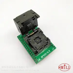 IC测试座编程老化座QFN32-0.5翻盖弹片烧录座读写座