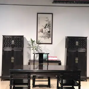 工厂定制黑酸枝会议桌办公台 定做紫光檀老板桌书柜 免费上门量尺寸