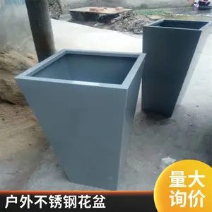 室内304不锈钢造型花箱 园林景观售楼部金属花钵花盆容器定制