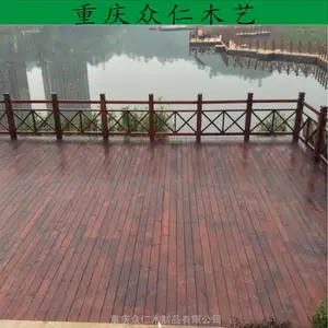 奉节户外防腐木花架 公园防腐木栅栏 防腐木平台栏杆生产 众仁木艺