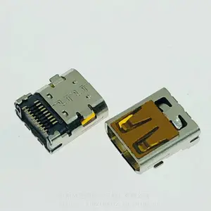 ȫ��ʽMICRO HDMI D TYPEĸ�� 19P����˫����ƬSMT �Ľ�ȫ����L=7.5