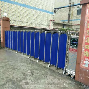 金盛电动伸缩门厂家 不锈钢电动伸缩门价格 工厂工地学校单位伸缩门安装
