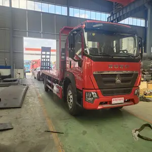 国六新款车型 重汽豪沃潍柴220单桥平板拖车 可运输150-200型挖机运输