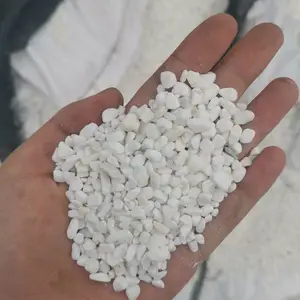 供应雪花白白云石砾石-胶粘石白色砾石4-6毫米-白色洗米石砾石