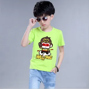 便宜童装短袖批发 地摊童装新款***多色多图案中大童短袖T恤批发