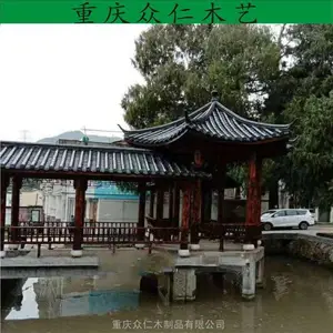 芬兰木景区实木彩绘长廊 樟子松仿古廊桥设计安装 众仁木艺