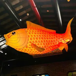 鲤鱼灯笼国潮装饰创意餐户外造型灯景区亮化吊灯艺彩花灯会