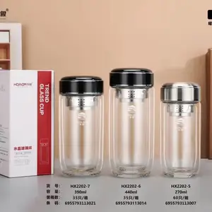 匡迪华象玻璃杯 2202双层加厚隔热杯 鹅蛋泡茶杯 男女便携水杯批发