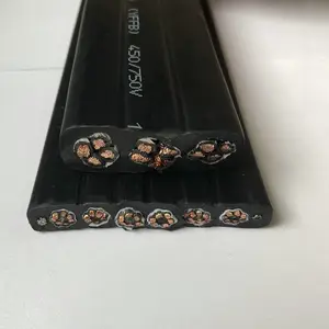 耐磨防开裂扁平高柔拖链起重机龙门吊扁平电缆YFFB 4*4.0可定制