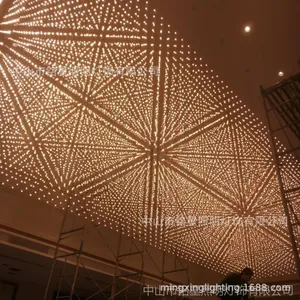 光立方吊灯空中吊饰金属架子工艺灯满天星吊灯光立方沙盘中空吊灯