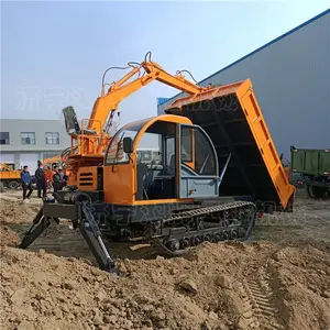 履带随车挖运输车 履带运输车改装带翻斗自卸车 可定制随车挖