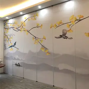 卡曼隔墙会议办公室推拉隔音移动酒店活动隔断墙饭店包间吊轨道伸缩折叠门