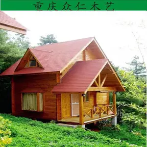 南川实木乡村现代别墅 防腐木传统木房子施工安装 众仁木艺