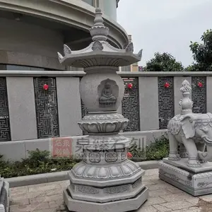 现货供应石雕舍利塔 花岗岩舍利塔石雕 寺庙石雕佛塔