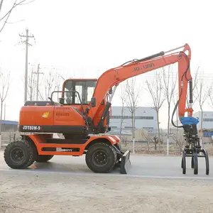 久鼎源小型轮式挖掘机价格 新疆抓棉花用的轮式抓木机厂家