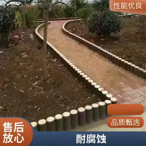 水泥仿木桩批发 纹理清晰工厂出售 花园预制成品五连排树桩石