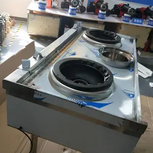 南昌双风机电子打火炒炉 饭店餐馆醇油炉 不堵眼不喷油双眼灶