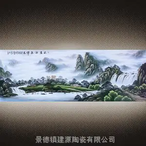陶瓷厂家定做景德镇手绘瓷板画 玄关装饰画客厅走廊瓷板画