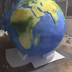户外景观雕塑小品蓝色星球地球仪雕塑造型优美