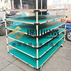 锦川非标钢制易操作便捷周转线棒台车 多层移动工作台车定制厂商