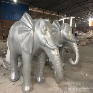 公园玻璃钢雕塑主题 动物大象雕塑 汕尾玻璃钢动物造型雕塑