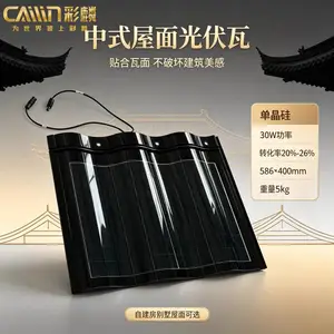 彩麟光伏瓦厂家自建房阳光房BIPV一体光伏瓦