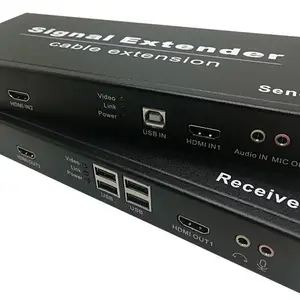 朗恒IPHE2-120UAHDMI双屏KVM延长器4K高清双屏HDMI双向音频USB2.0