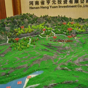 全域地形仿真沙盘 河谷梯田水库文旅景区整体地貌微缩模型