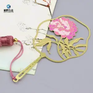 文创礼品黄铜书签定制 创意精美空白黄铜书签 中国风流苏金属书页夹