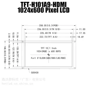 10.1��HDMI�ӿ�TFTģ��1000cd/m2���Ȼ�����ʾ��