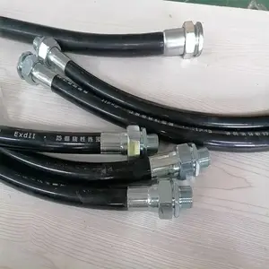 化工布线橡胶防爆金属穿线管DN40*1000两端接头 三防护套绕线管