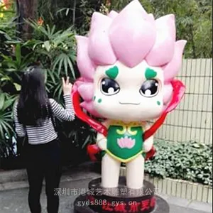 城市IP形象卡通雕像 公园广场吉祥物玻璃钢街道社区公仔雕塑