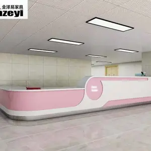 金泽易白色烤漆导师台 简约风格吧台桌 可定制