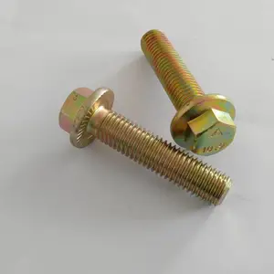 六角法兰面承面带齿螺栓 高强度汽车专用紧固件标准件 全系列六角法兰面螺栓 表面镀锌 强度10.9级