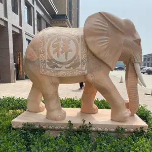 晚霞红大象雕刻厂家-石雕大象雕刻工艺介绍
